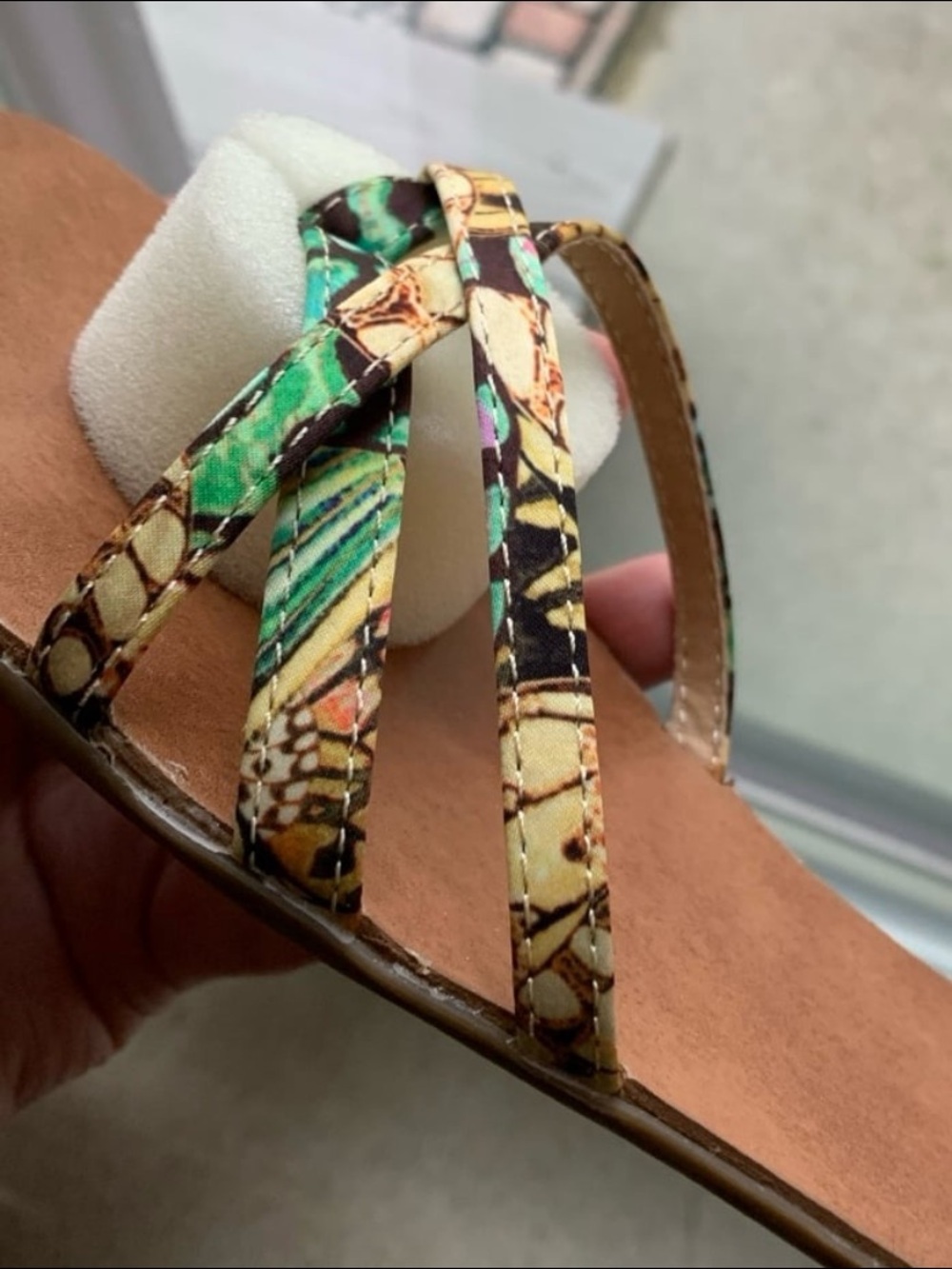 Zigi Soho Green and Gold Braided Lace-Up Sandals - Picture 3 of 4